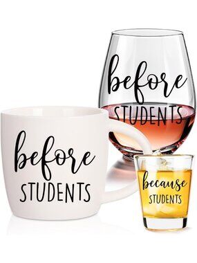 Teacher Appreciation Gift Set – Coffee Mug, Wine Glass & Shot Glass for
